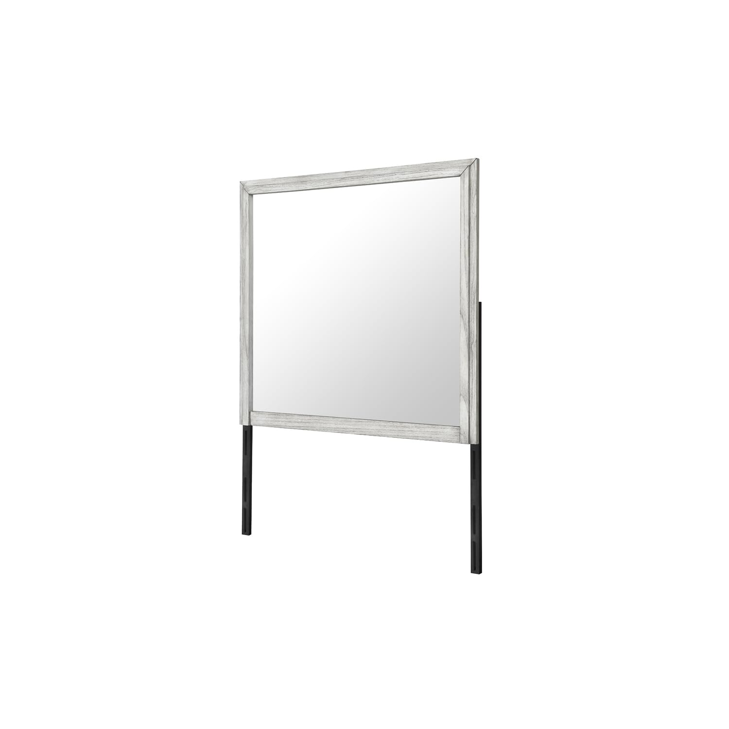 Angle. Global Furniture USA - Elsie Grey Mirror - Light Grey.