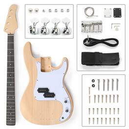 Winado - DIY Electric Guitar Kit, 46Inch DIY Bass Guitar Kit with Mahogany Body, Solid Wood Fingerboard and Maple Neck