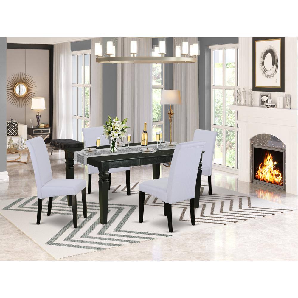 Left. East West Furniture - Dining Room Set Black - Brown.