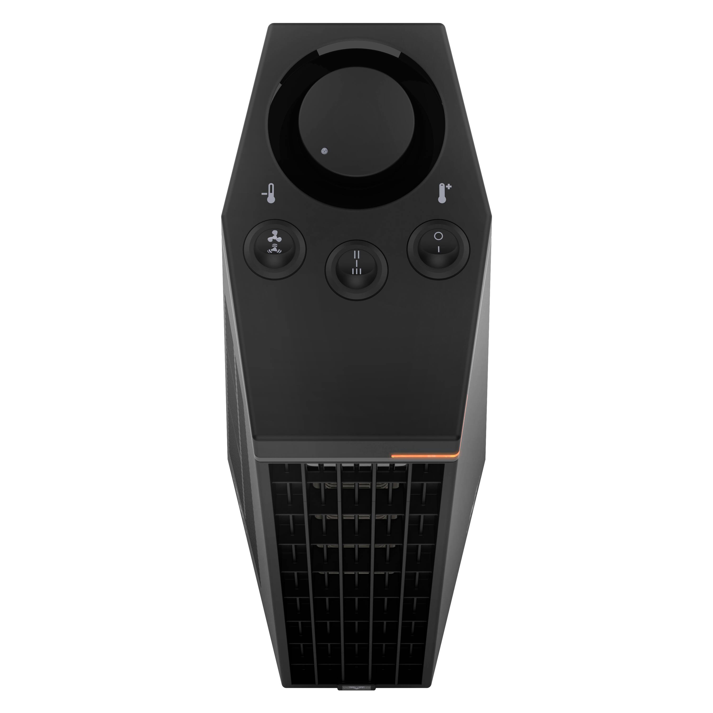 Alt View 1. Vornado - Rise 20H 1500 watts Black Indoor Electric Tower Fan Space Heater with Advanced Safety Features for Living Space - Black.