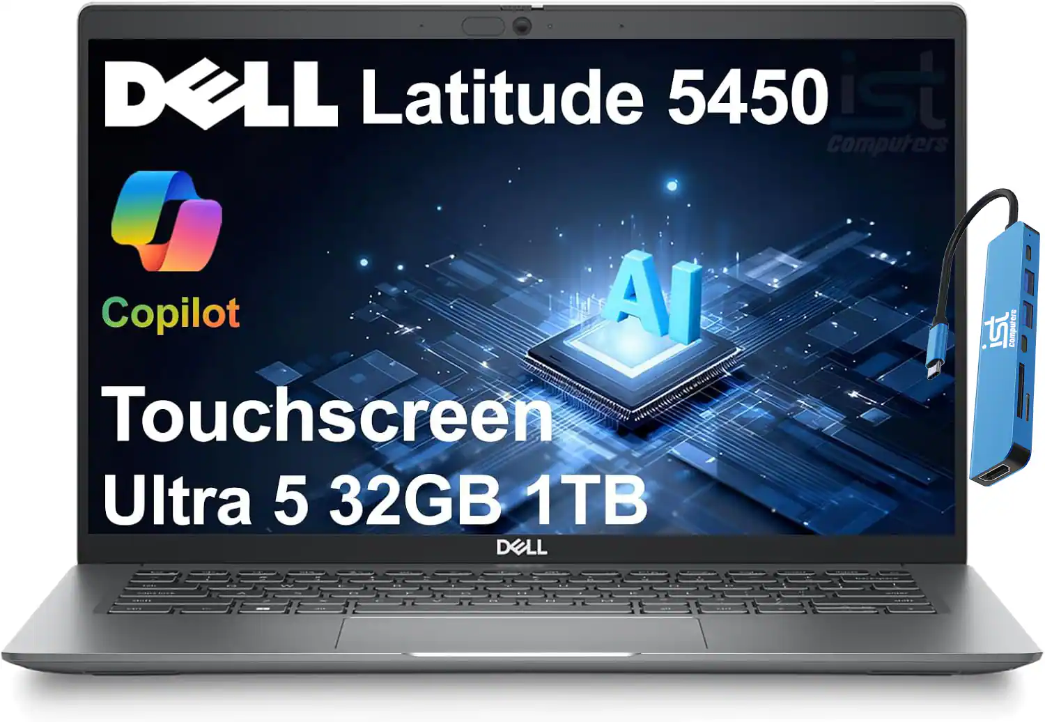 Dell - Latitude 5450 14" FHD Touchscreen Laptop - Intel Core Ultra 5 - 32GB RAM - 1TB SSD - Thunderbolt 4 - Backlit - Win 11Pro - Gray