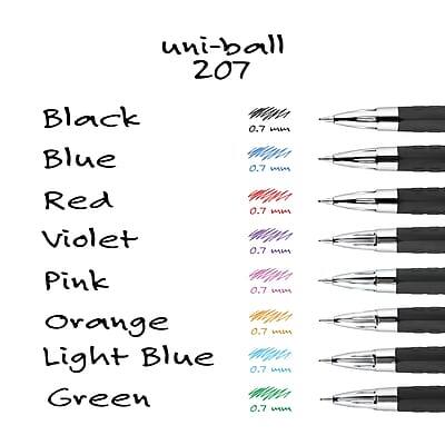 uni-ball 207

Black 0.7 mm  
Blue 0.7 mm  
Red 0.7 mm  
Violet 0.7 mm  
Pink 0.7 mm  
Orange 0.7 mm  
Light Blue 0.7 mm  
Green 0.7 mm