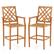 Front. Costway - 2 PCS Patio Teak Wood Bar Stool with Ergonomic Backrest Armrests & Footrest Outdoor - Natural.