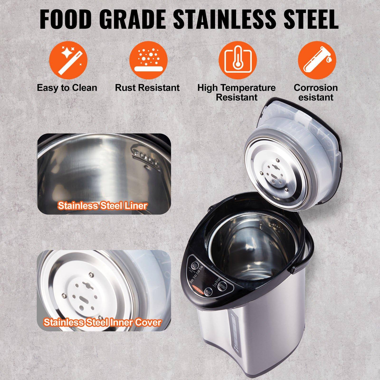 FOOD GRADE STAINLESS STEEL

- Easy to Clean
- Rust Resistant
- High Temperature Resistant
- Corrosion Resistant

Stainless Steel Liner

Stainless Steel Inner Cover