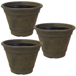 Sunnydaze - 20 in Franklin Unbreakable Polyresin Planter - Set of 3 - Sable