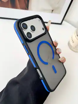 Dteck - Matte Frosted Magnetic Back Case for Apple iPhone 17 Pro Max Translucent Slim Cover - Seablue