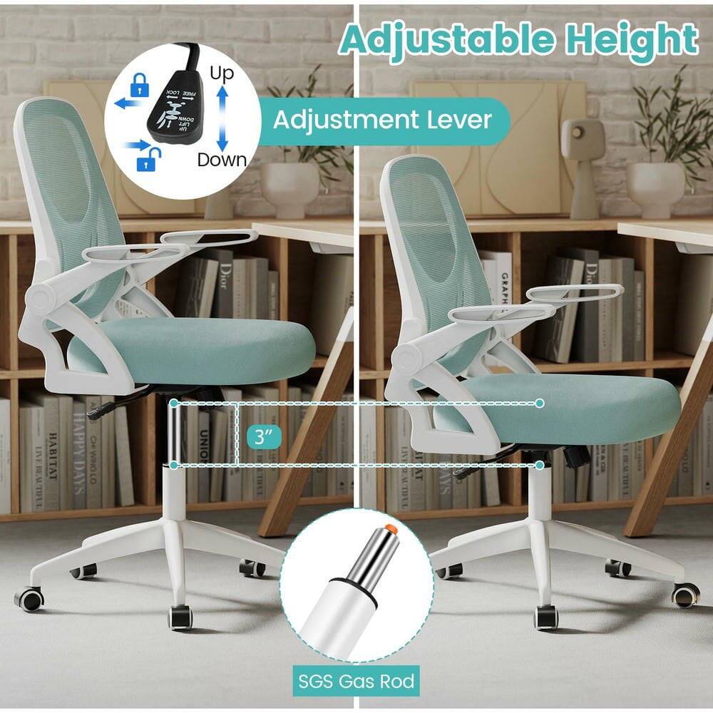 1. Adjustable Height
2. Up
3. Down
4. Adjustment Lever
5. 3"
6. SGS Gas Rod