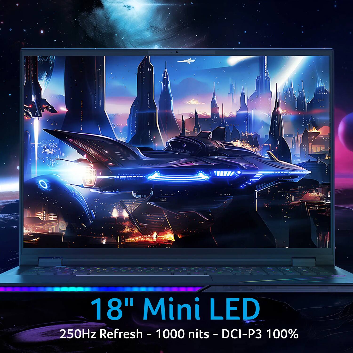 18" Mini LED  
250Hz Refresh - 1000 nits - DCI-P3 100%