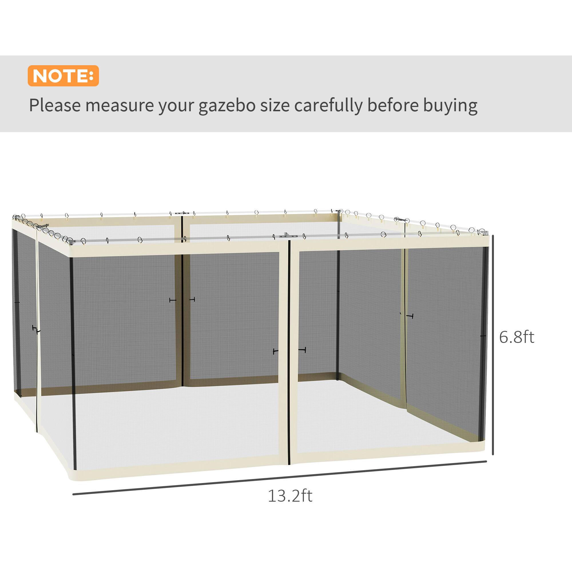 NOTE: Please measure your gazebo size carefully before buying

6.8ft
13.2ft