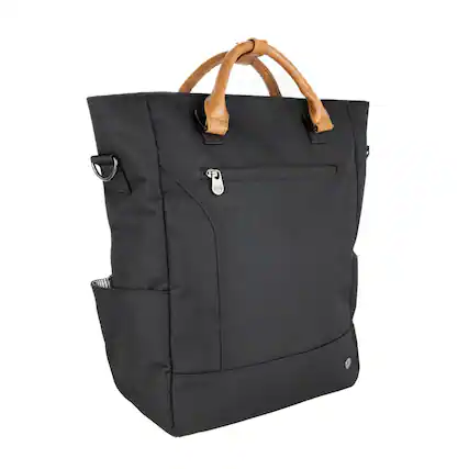 Front. PKG - Parkdale Mesenger Tote Bag - Black.