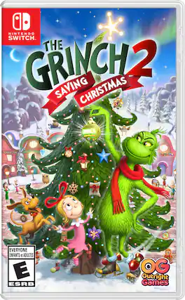 NINTENDO SWITCH. THE GRINCH 2 SAVING CHRISTMAS. GRINCH. EVERYONE ENFANTS et ADULTES. ESRB E. Outright Games - E (Everyone)
