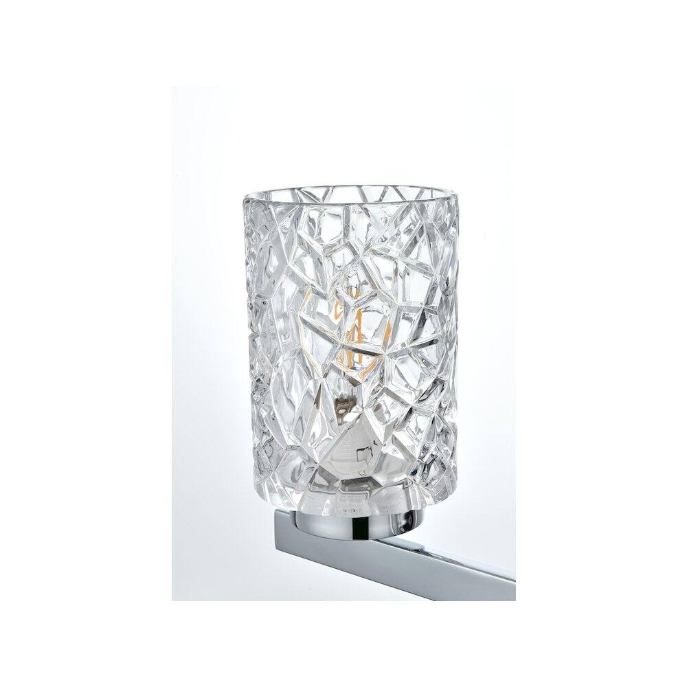 Alt View 3. Living District - Cassie 41 inch Wall Sconce in Chrome - Chrome And Clear.