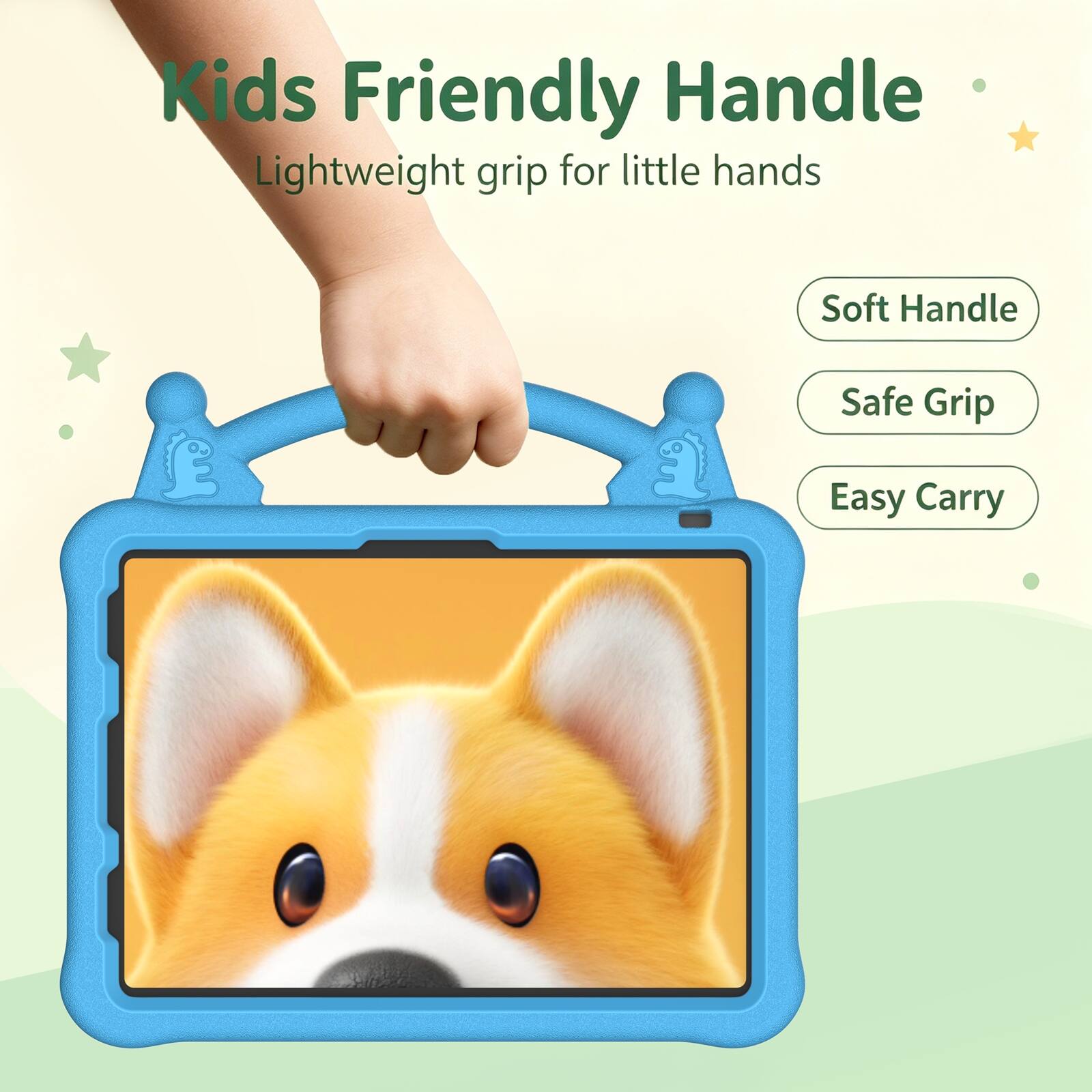 Kids Friendly Handle  
Lightweight grip for little hands  

Soft Handle  
Safe Grip  
Easy Carry