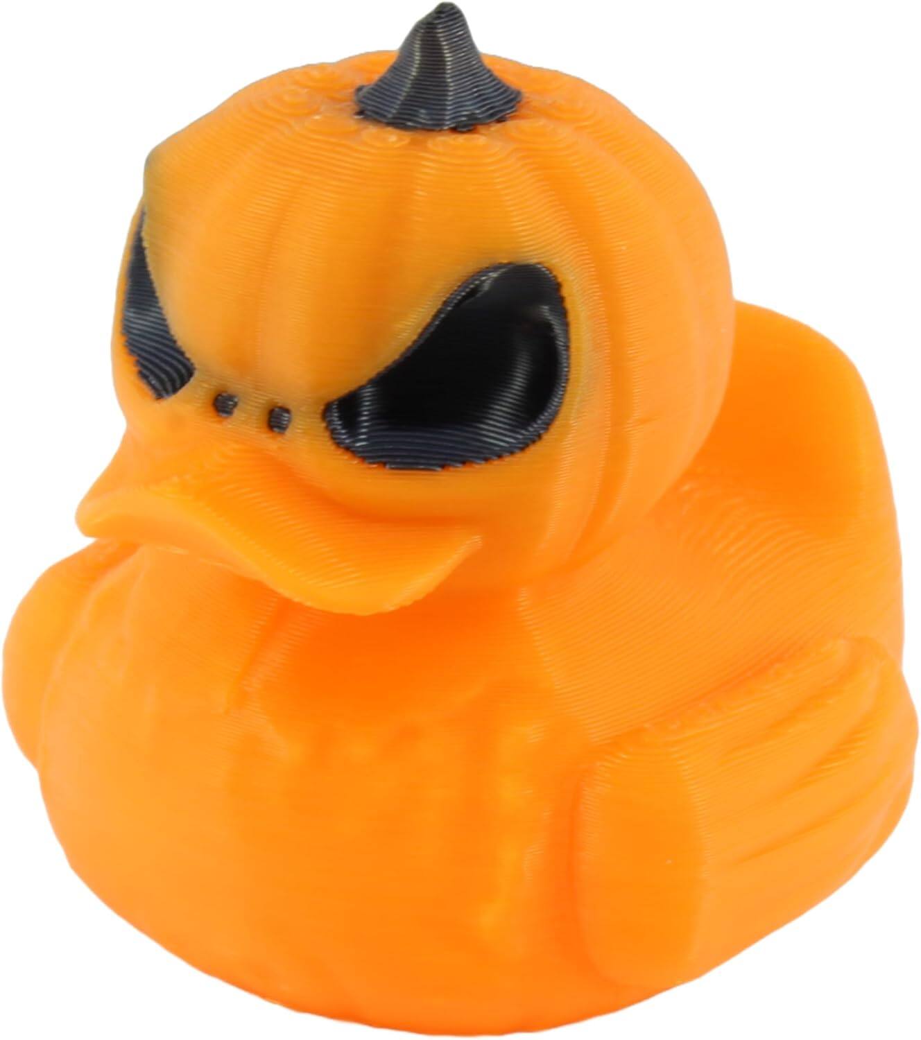 Front. JuzToys - Jack O’ Lantern Duck Figurine, 4x4 Ducking, Fun Car Dashboard Accessory, Unique Duck Figure, Ducks for Cars by PowerTRC - Yellow.