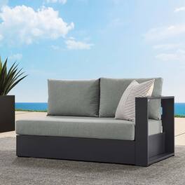 Tahoe Outdoor Patio Powder-Coated Aluminum Modular Right-Facing Loveseat by Modway - Gray Gray