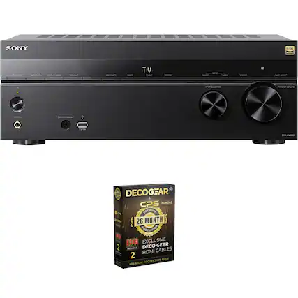 SONY AV Receiver
- Bluetooth
- HDMI
- Calibration Mic
- Master Volume
- Premium Protection
- 26 Month CPS Protection
- Exclusive Deco Gear Premium Cables