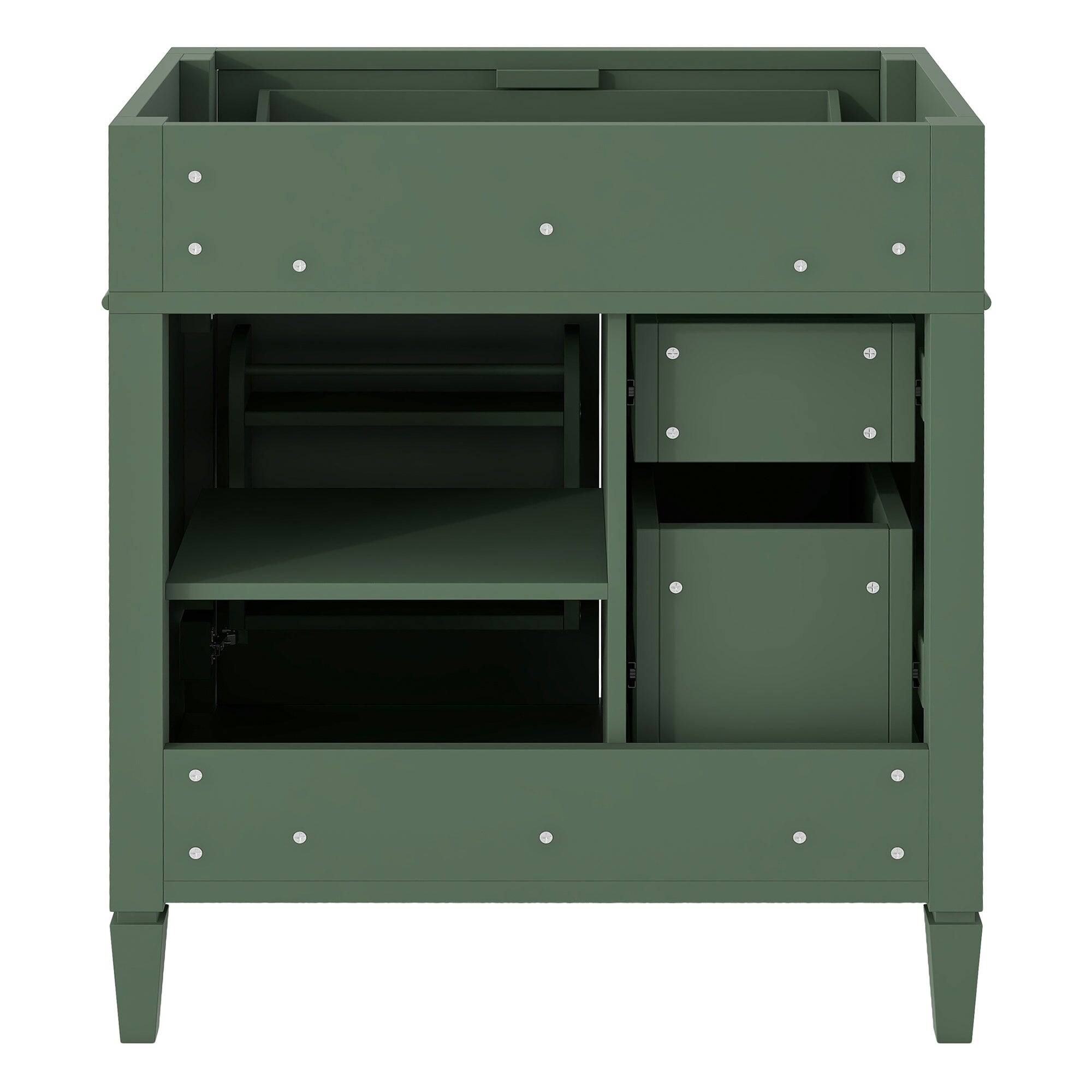 Alt View 7. Boyel Living - 30 Inch Bathroom Vanity Cabinet Only No Sink Green 2 Drawers and Tip Out DrawerGreen - Green.