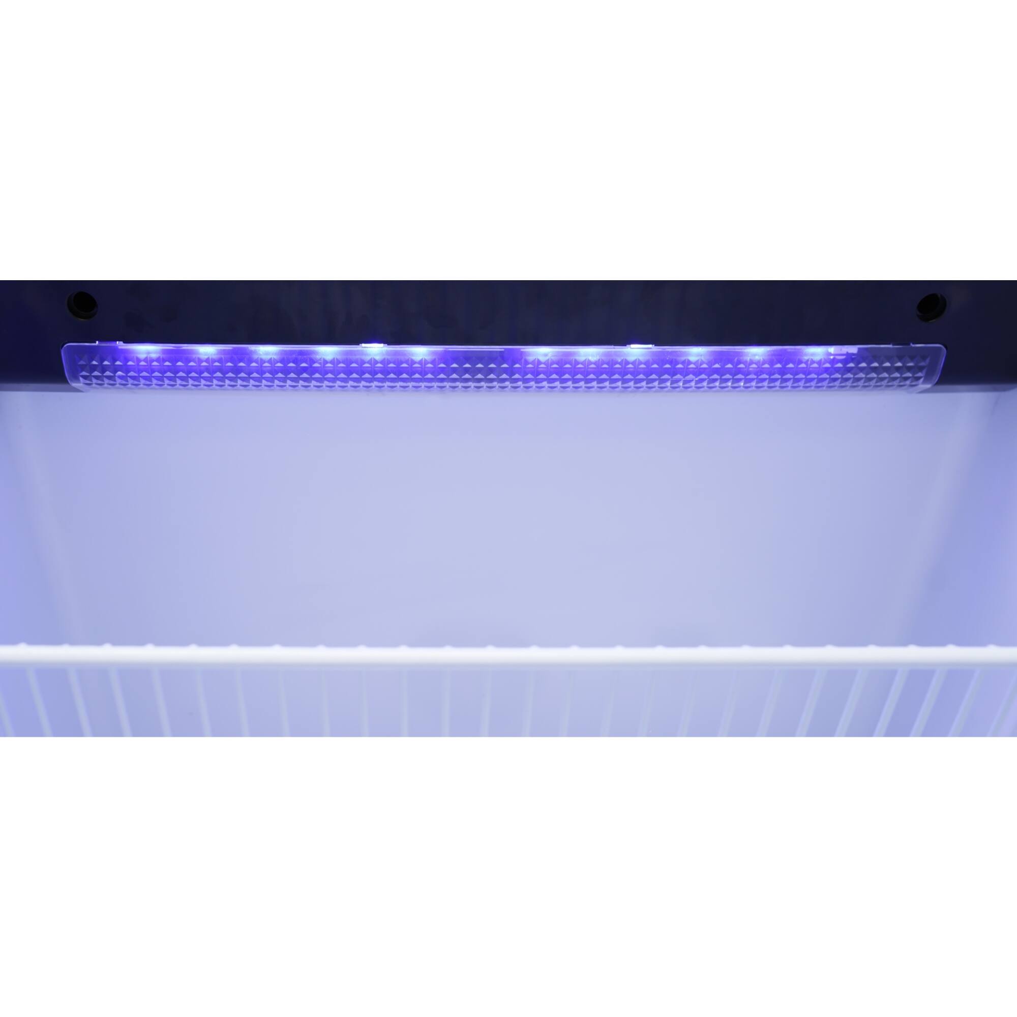 Alt View 5. Koolmore - 24" Outdoor Stainless Steel Refrigerator 5.5 Cubic Foot Capacity with Auto defrost, Blue LED lighting and IPX4 Rating - Black.