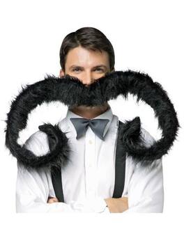 Rasta Imposta - 60" Super Stache Costume Moustache: One Size - Black