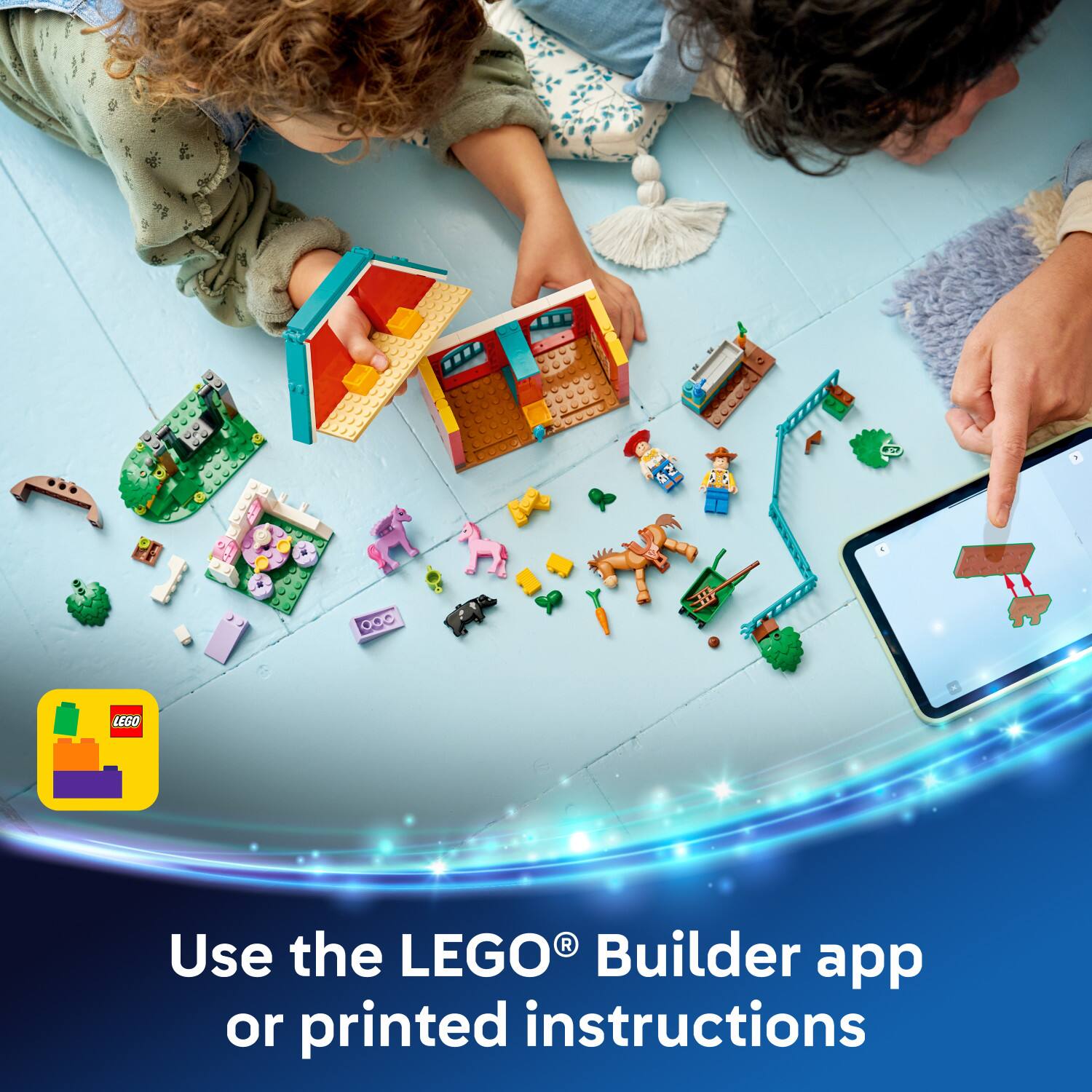 Use the LEGO® Builder app or printed instructions