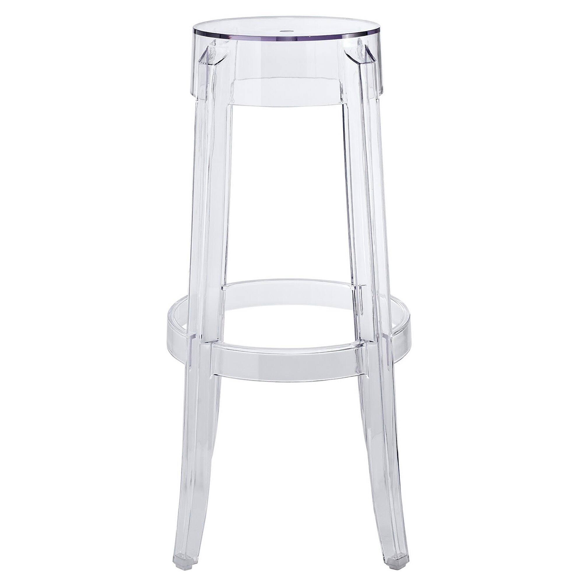 Angle. Modway - Casper Bar Stool Set of 2 - Clear.