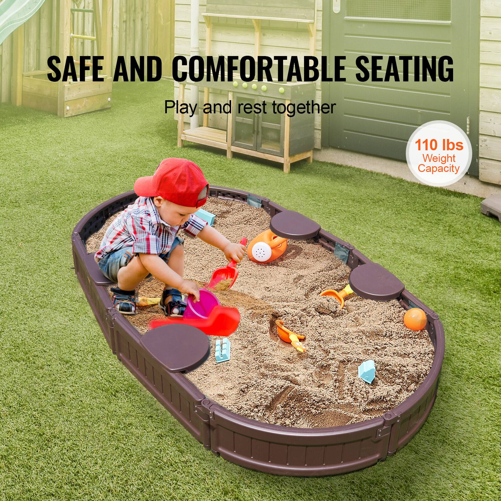 SAFE AND COMFORTABLE SEATING  
Play and rest together  

110 lbs Weight Capacity