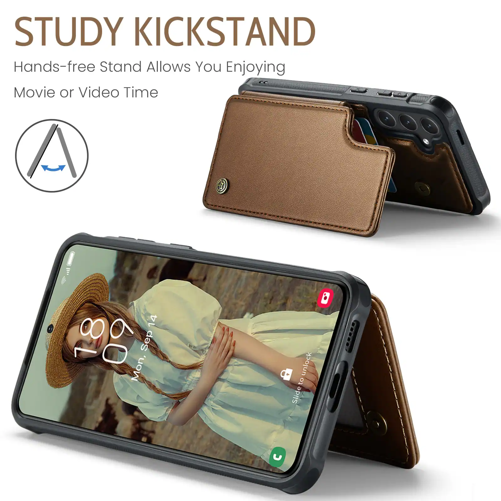 STUDY KICKSTAND  
Hands-free Stand Allows You Enjoying Movie or Video Time  

18:00  
Mon, Sep 14  

Slide to unlock