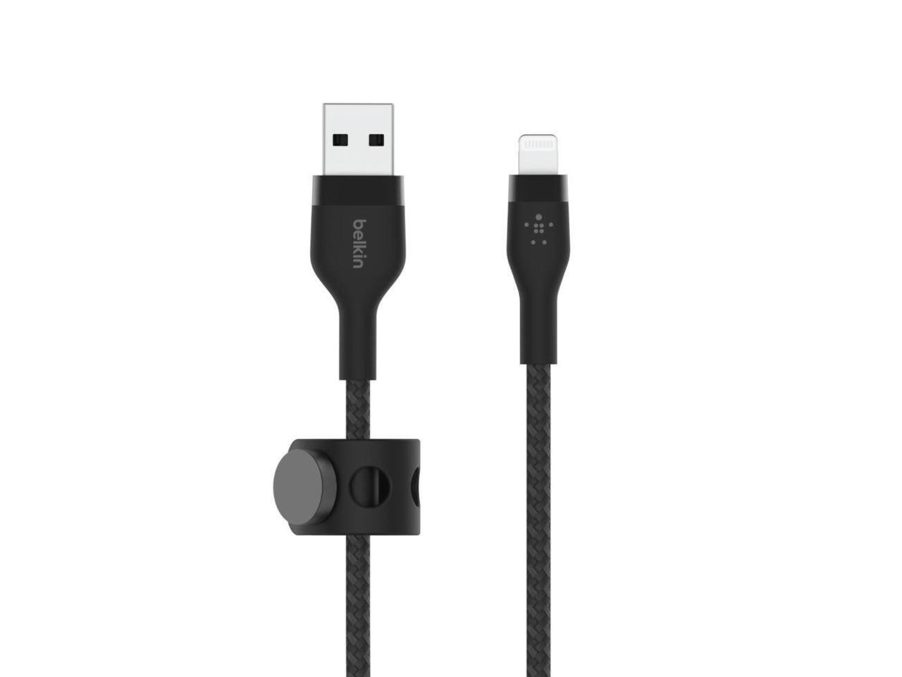 Alt View 4. Belkin - BELKIN CAA010BT1MBK Black BOOST CHARGE PRO Flex USB-A Cable with Lightning Connector - 3.28 ft..