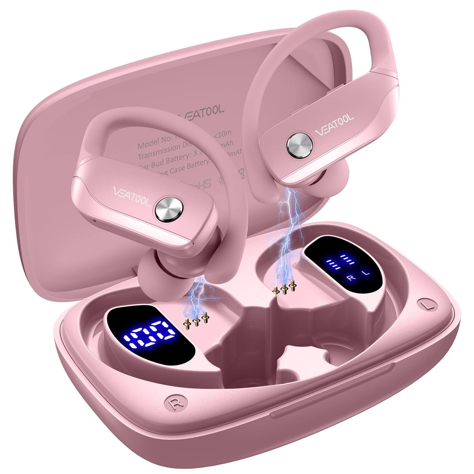 VEATOOL  
Model No: <10m  
Transmission Distance: <10m  
Ear Bud Battery: 3.7V 30mAh  
Charging Case Battery: 3.7V 300mAh
