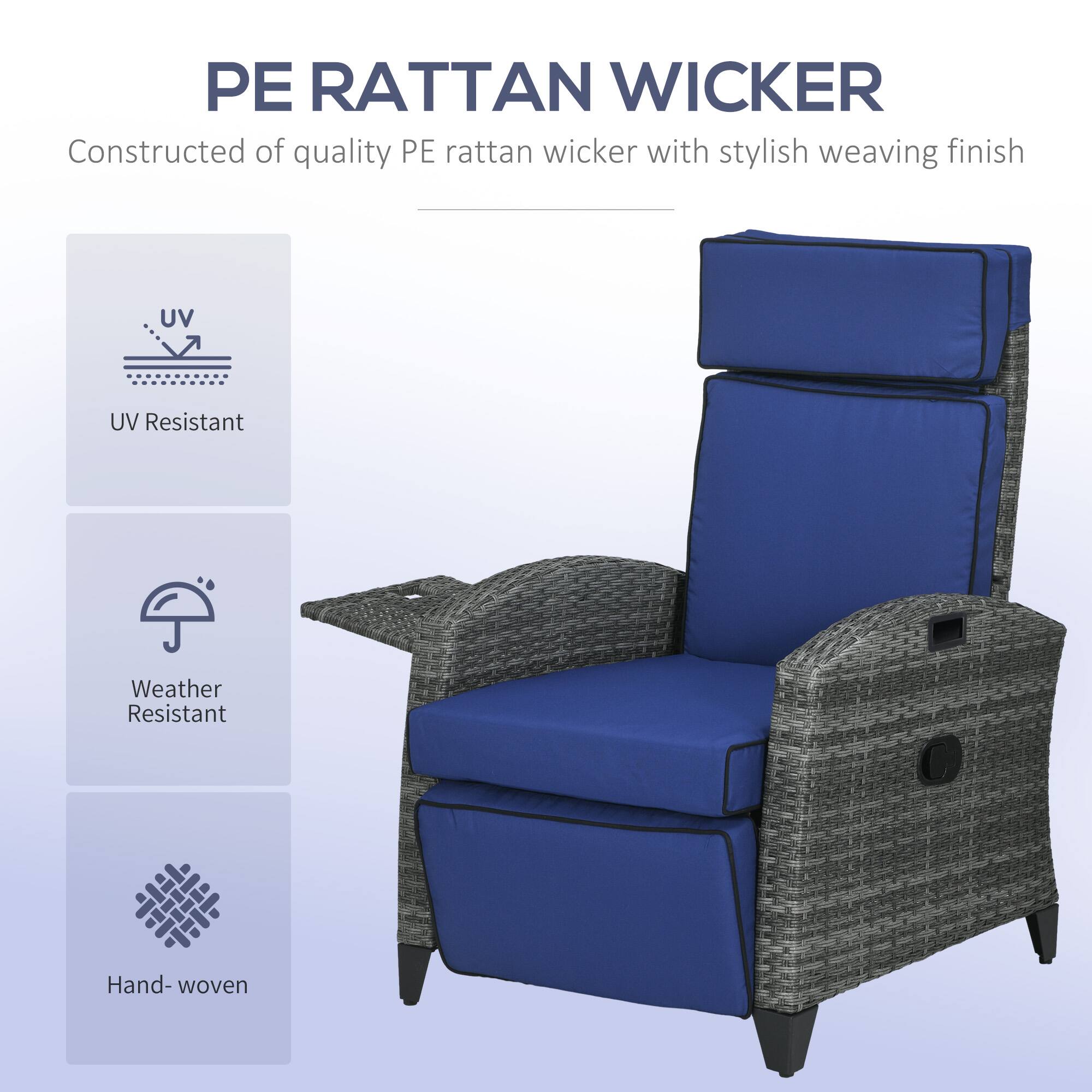 PE RATTAN WICKER  
Constructed of quality PE rattan wicker with stylish weaving finish  

- UV Resistant  
- Weather Resistant  
- Hand-woven