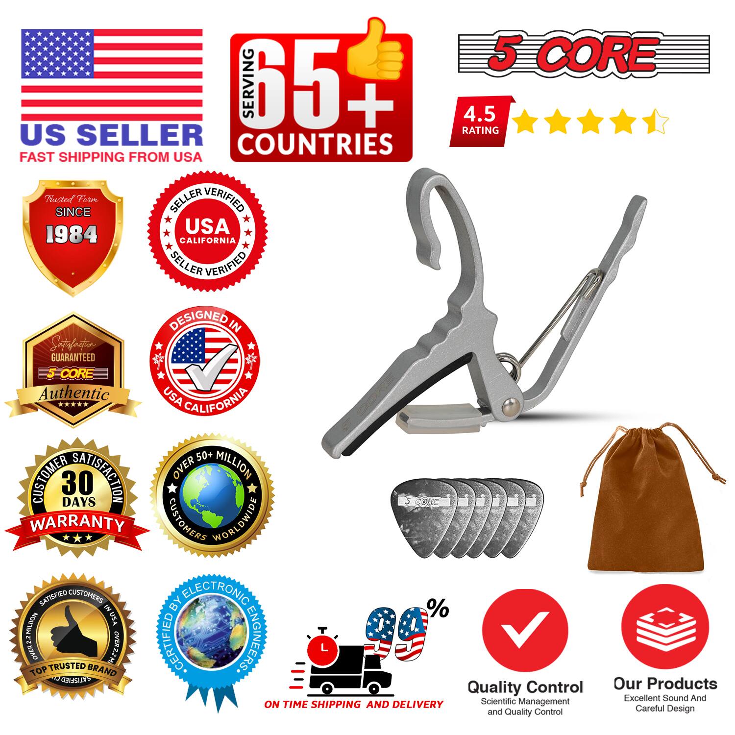 - US SELLER
- FAST SHIPPING FROM USA
- Trusted Since 1984
- SELLER VERIFIED USA CALIFORNIA
- SELLER VERIFIED USA CALIFORNIA
- 5 CORE Authentic
- 30 DAYS WARRANTY
- OVER 50+ MILLION CUSTOMERS WORLDWIDE
- TOP TRUSTED BRAND
- 5 CORE
- 65+ COUNTRIES
- 4.5 RATING
- DESIGNED IN SATISFACTION GUARANTEED
- ON TIME SHIPPING AND DELIVERY
- Quality Control
  - Scientific Management and Quality Control
- Our Products
  - Excellent Sound And Careful Design
- CERTIFIED BY ELECTRONIC ENGINEERS
- %