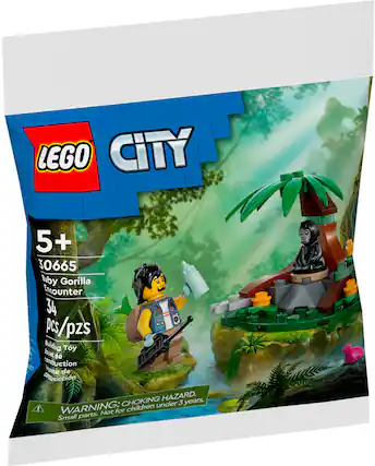 LEGO CITY 5+ 30665 Baby Gorilla Encounter 34 pcs. pcs/pzs Building Toy W Jouet de TO constuction te de conroccion HAZARD. CHOKING under 3 years. I WARNING: Not for children Small parts.