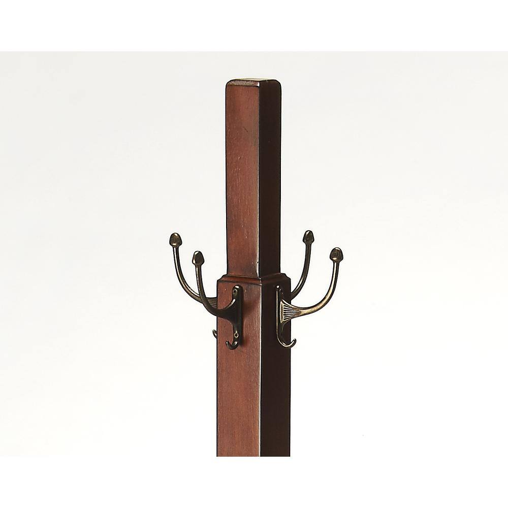 Angle. Butler Specialty - Webster Coat Rack/Tree - Medium Brown.