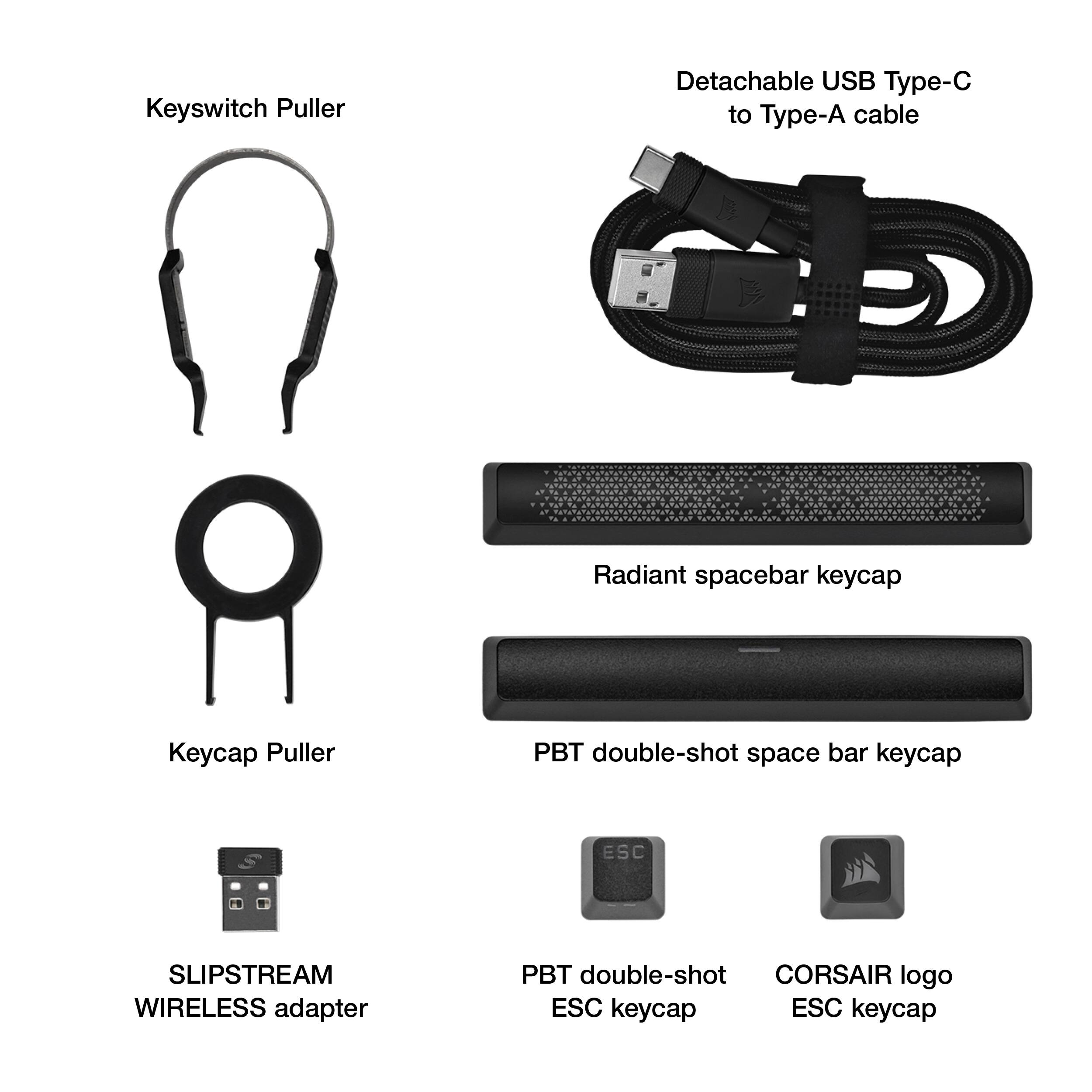 Alt View 20. CORSAIR - K70 Pro Mini Wireless 60% RGB Mechanical Cherry MX SPEED Linear Switch Gaming Keyboard with swappable MX switches - Black.