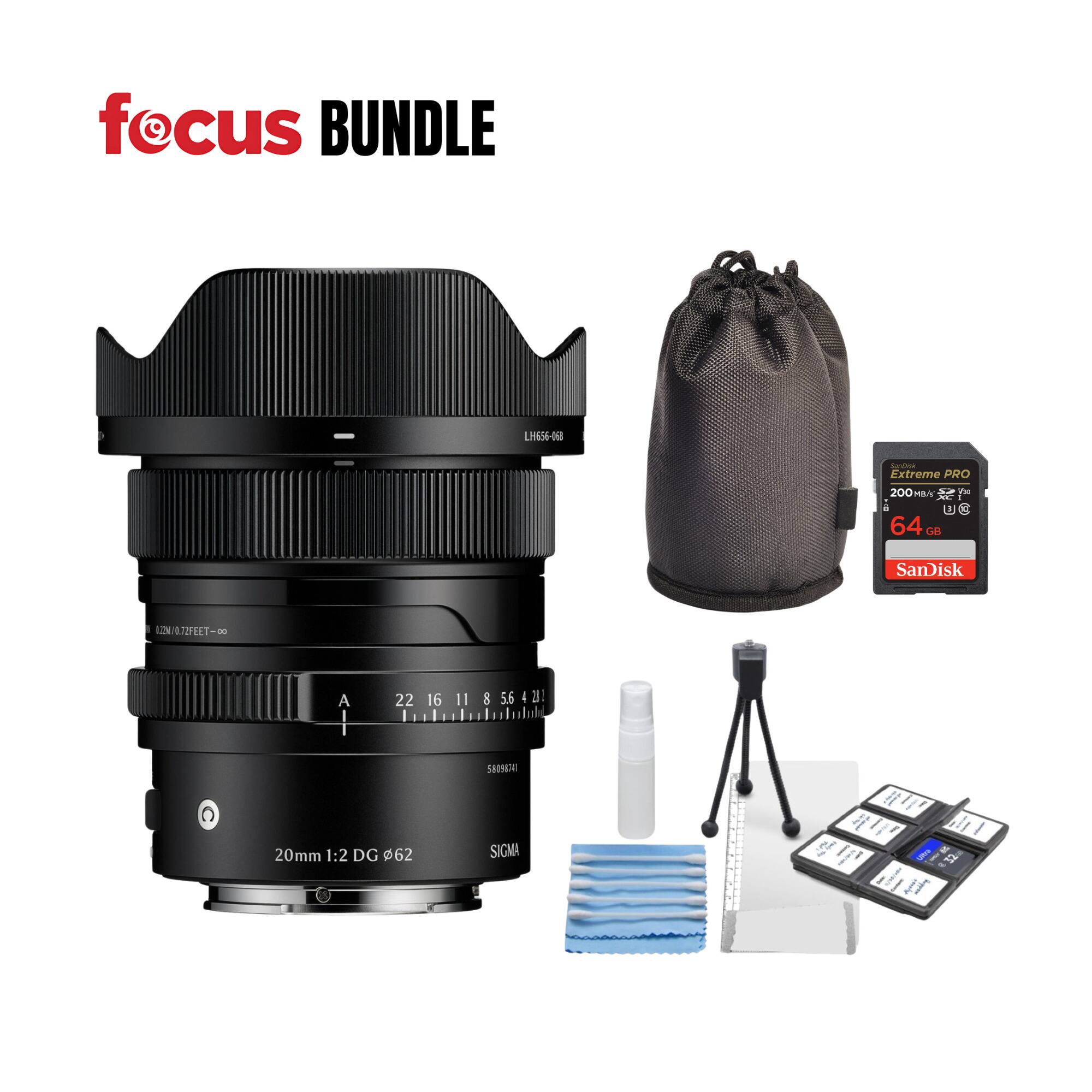 focus BUNDLE LH656-068 - Extromo PRO 200MB/s 64GB SanDisk LN EET-00 A 22 16 11 8 5.5 20mm 1:2 DG 62 SHOSDE SIGMA