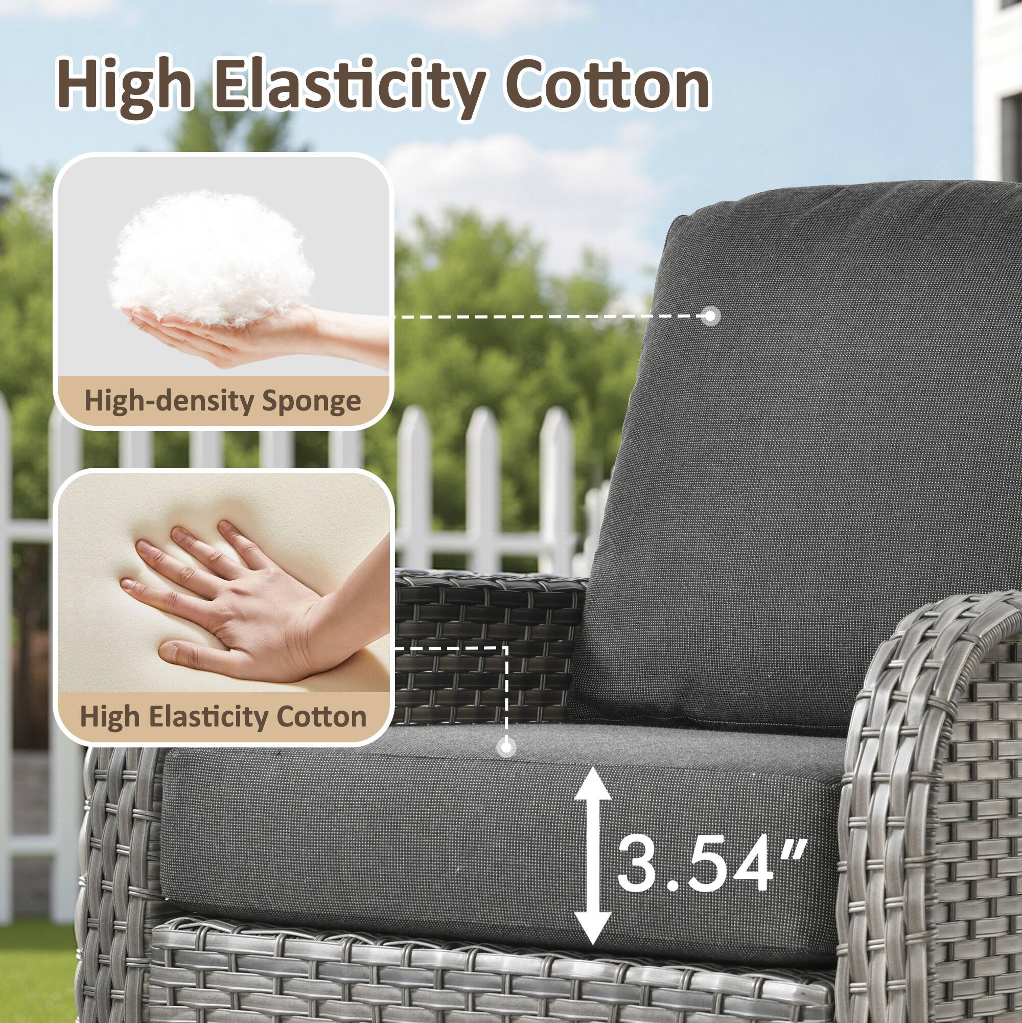 High Elasticity Cotton

- High-density Sponge
- High Elasticity Cotton

3.54"
