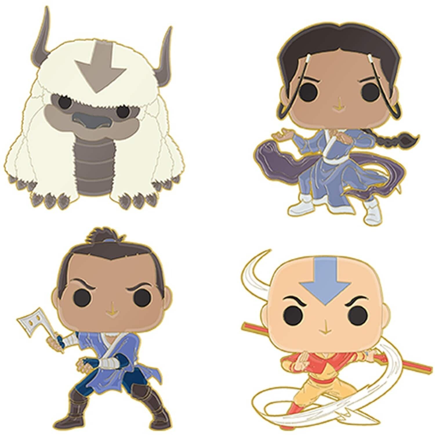 FUNKO POP PIN SET 4PK: NICKELODEON - AVATAR CHARACTERS - APPAREL - Multicolor