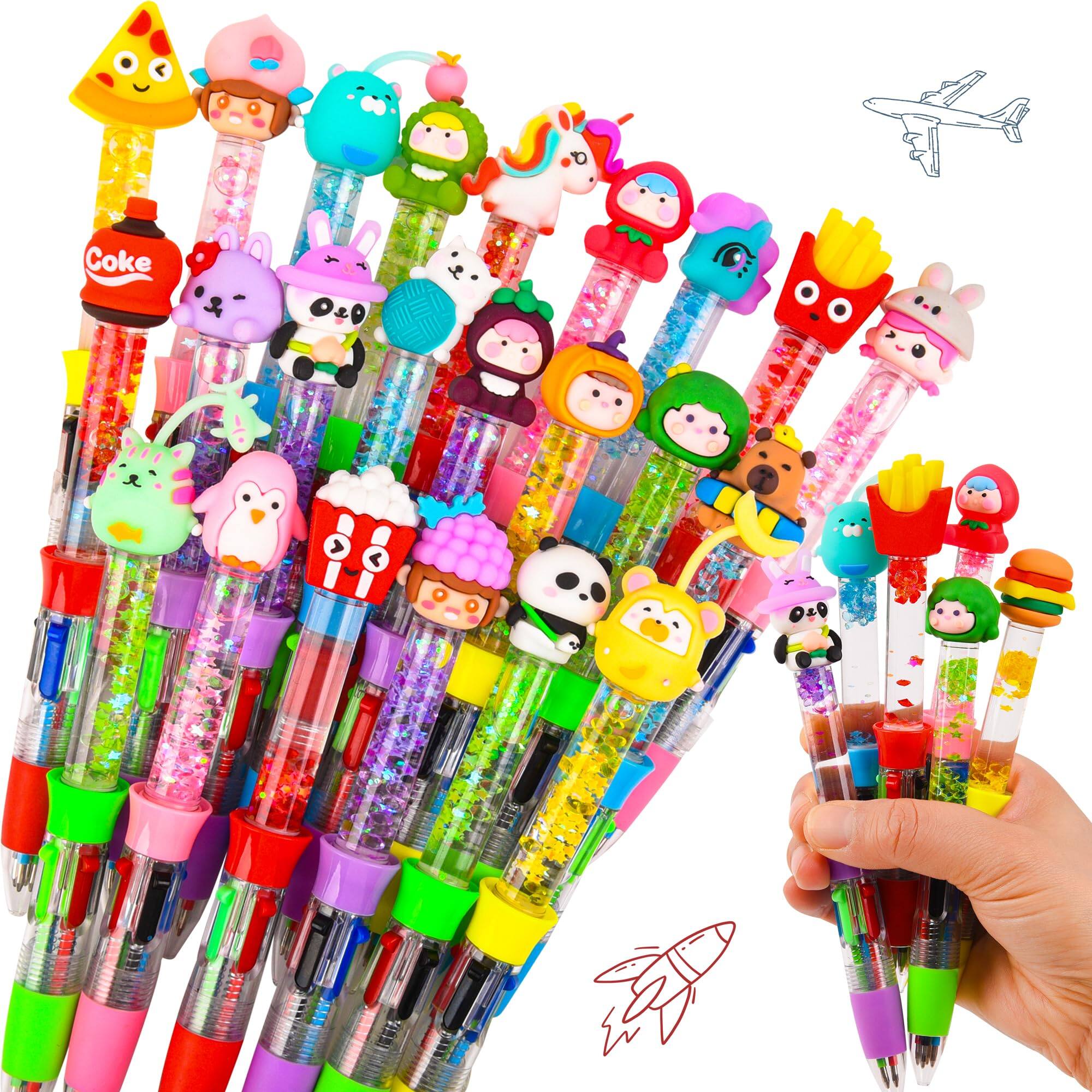 Paradigms Interiors - Multicolor Pen In One Fun 4 in 1 Cute Pens Bulk Cool Ballpoint For Gifts