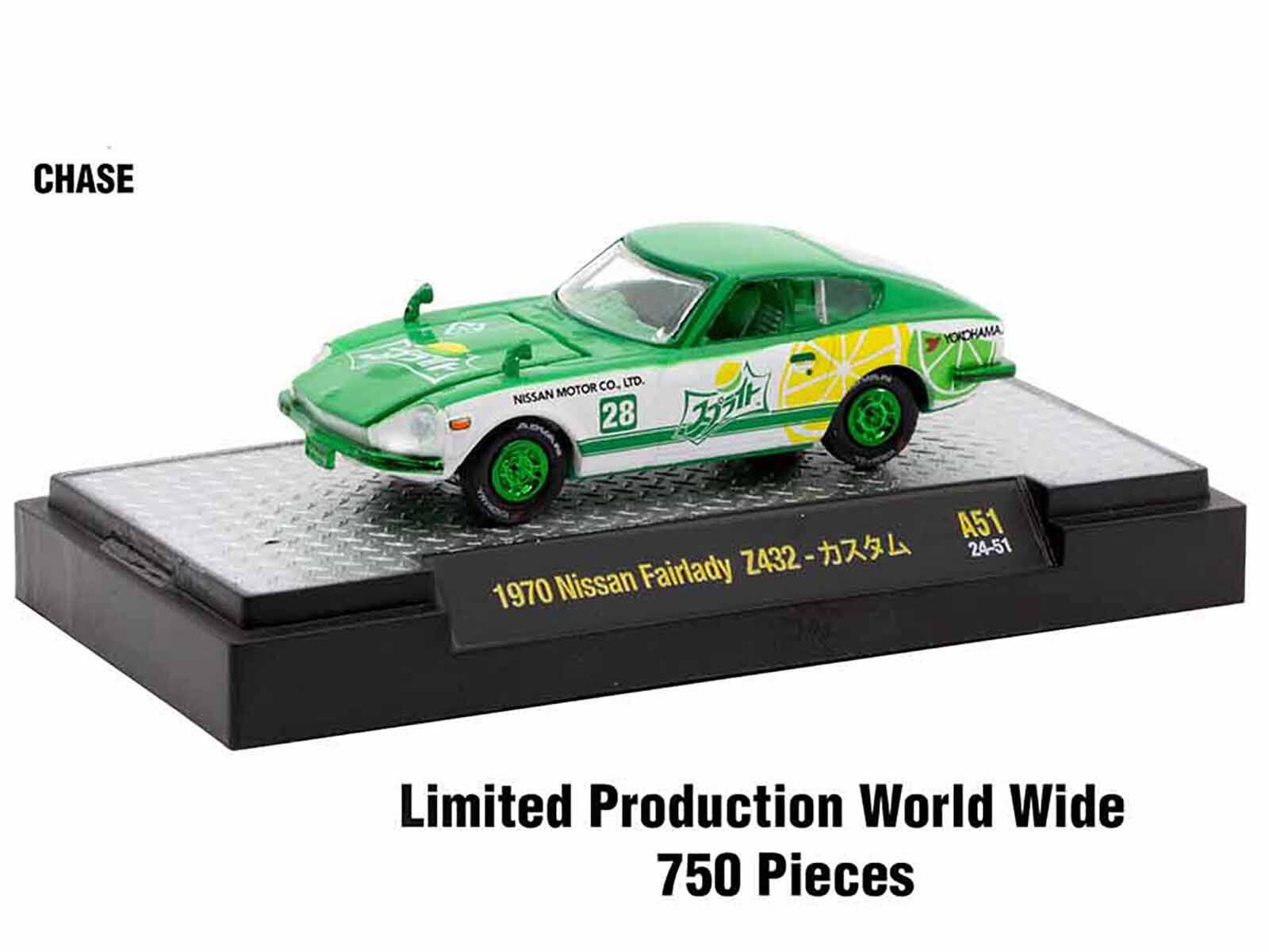 CHASE  
NISSAN MOTOR CO. LTD.  
YOKOHAMA  
28  
A51  
24-51  

1970 Nissan Fairlady Z432 - 力士  
Limited Production World Wide  
750 Pieces