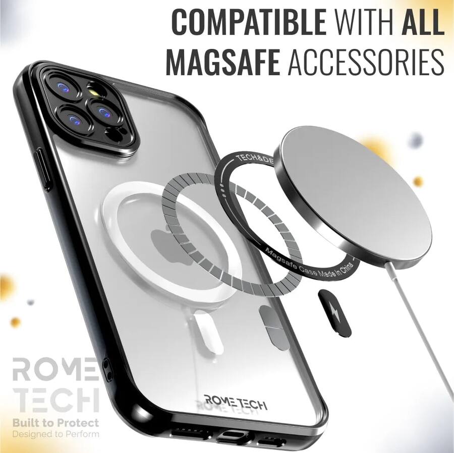 Phone Case Rome Tech RomeTech Rome Tech Clarity Case for iPhone 12 Pro w/Holster Black ...