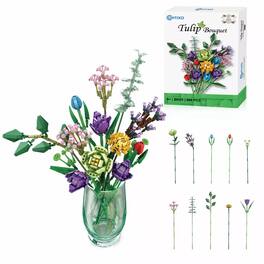 Contixo - Tulip Bouquet Floral Building Blocks Set