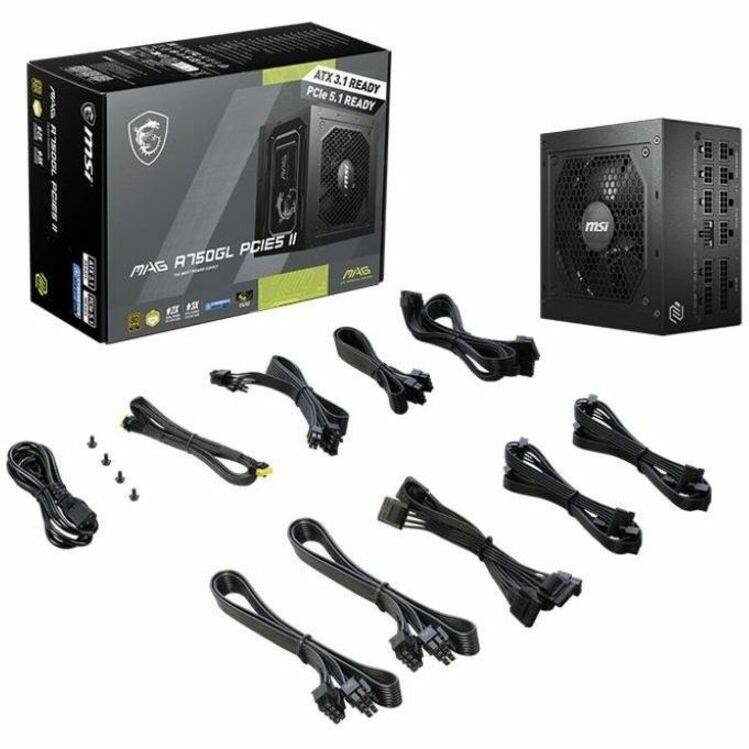 300L MSI ATX 3.1 1 PCle READY 5.1 READY BDD AM PCIE5 MAG A750GL *X MAG MSI
