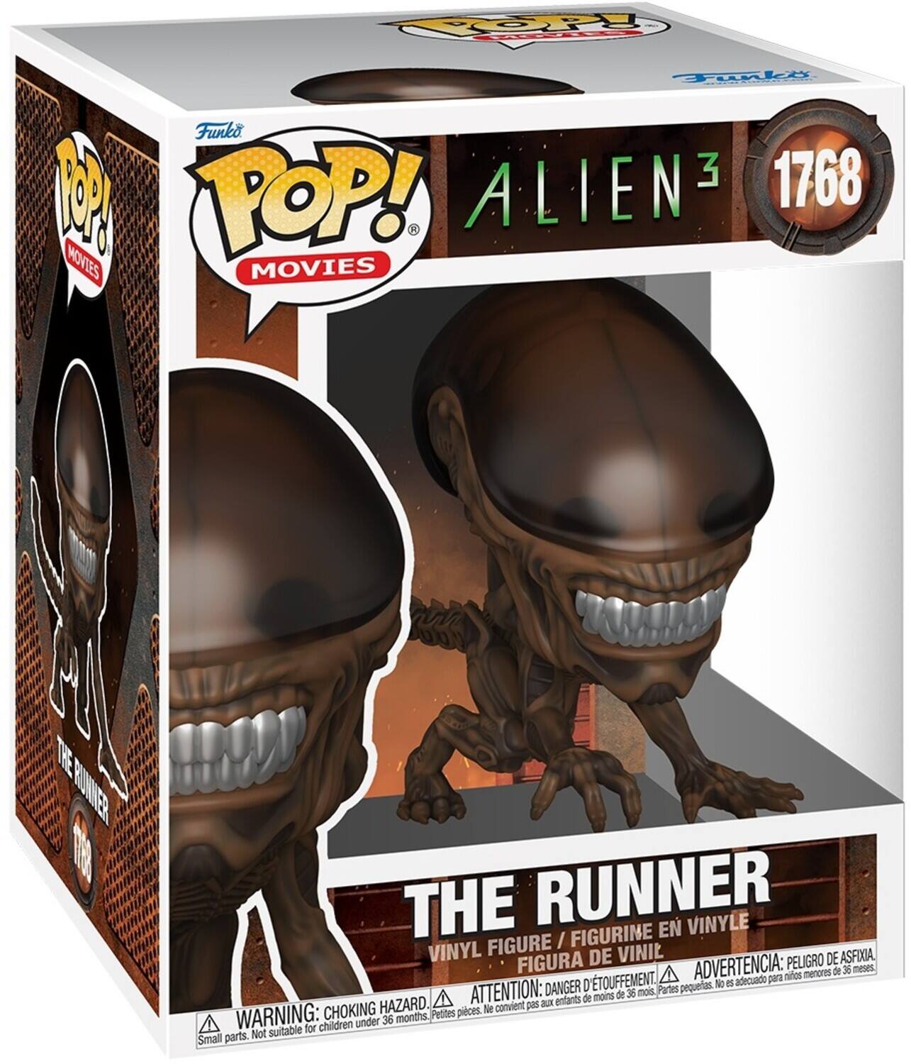 Funko | Funko 1R POP! ALIEN3 1768 MOVIES

THE RUNNER

EN VINYLE

FIGURE / FIGURINE

VINYL

FIGURA DE VINIEL

PELIGRO DE ASFIXIA

TOUFFEMENT

ADVERTENCIA:

adecuado para niños menores de 36 meses

DANGER D pequelas.

No et

ATTENTION:

de 36 mois,

Partes enfants de moins

HAZARD.

convient pas au

CHOKING

Petites pieces.

Ne

WARNING:

Small parts.

Not suitable for children under 36 months.