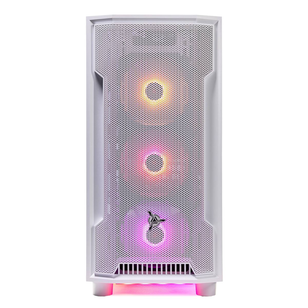 Left. Skytech Gaming - Skytech ARCH4 - AMD Ryzen 7 9700X, 9070XT, 32GB 6000 MHz DDR5 RAM, 850W GOLD PSU - White.