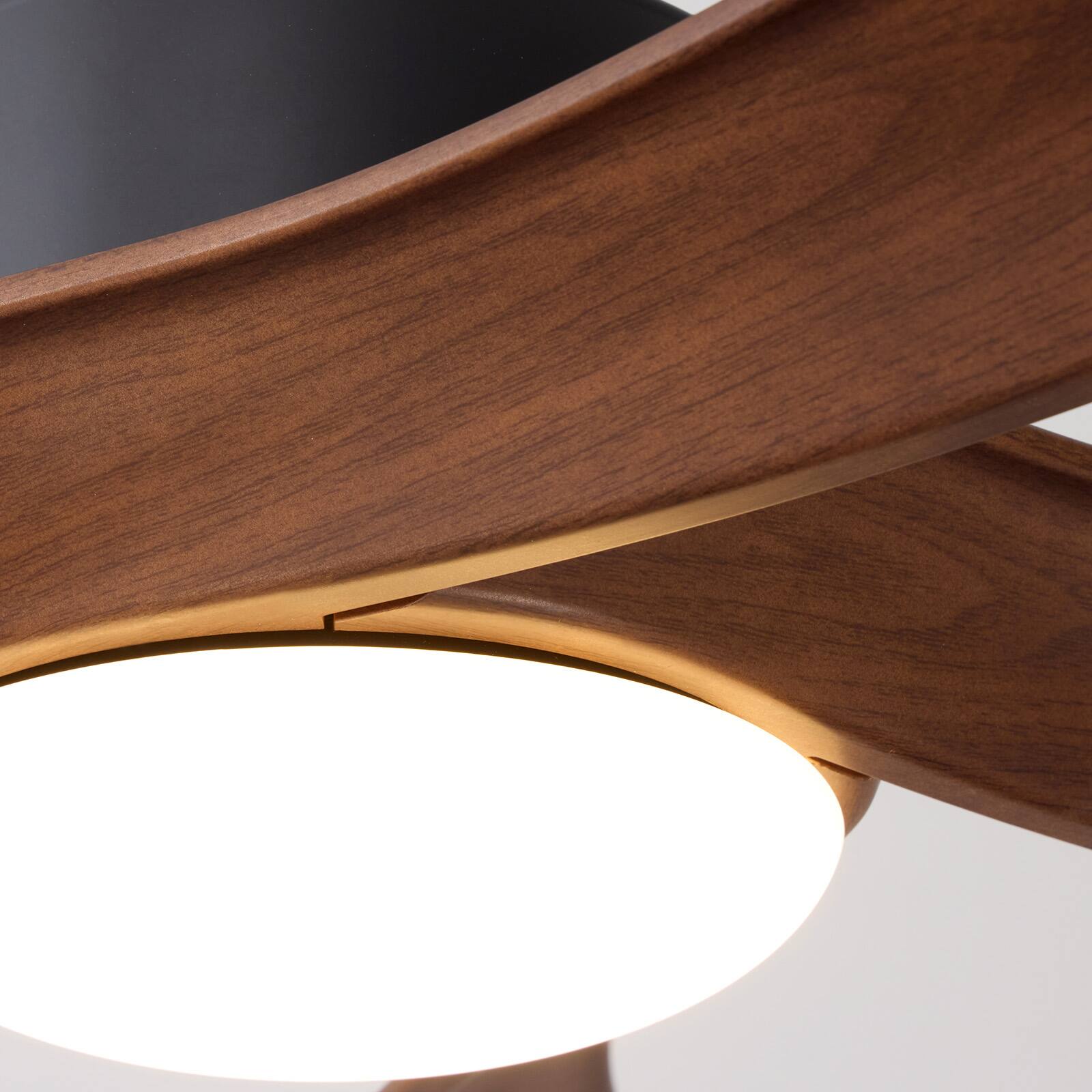 Alt View 2. Siljoy - 56 Inch 5 Blade Wood Grain Ceiling Fan with LED Light Quiet DC Motor for Living Room Bedroom - Brown.