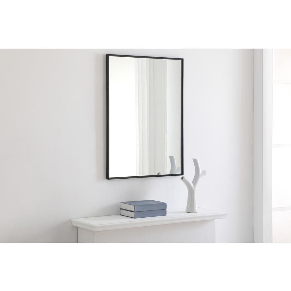 Alt View 6. Elegant Decor - Metal frame Rectangle Mirror 24 inch Black finish - Black.