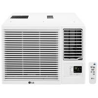 LG - 18,000 BTU 230V Window-Mounted Air Conditioner with 12,000 BTU Supplemental Heat Function - White - Front_Zoom