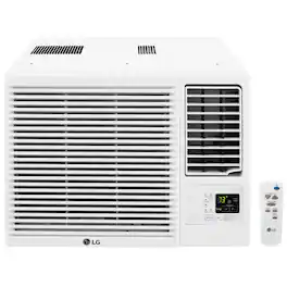 LG - 18,000 BTU 230V Window-Mounted Air Conditioner with 12,000 BTU Supplemental Heat Function - White