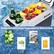 The text on the image is grouped and corrected as follows:
* Provide Different Freezing Temperatures for Different Foods
* Fruit Preservation
* Refrigeration and Freezing of Fresh And Meat
* Ice Cream Freezing
* Beer & Beverage Refrigeration
The image showcases a refrigerator with various food items, such as fruits, vegetables, and beverages, stored in it. The different freezing temperatures are provided for different foods, ensuring that they are preserved and stored correctly. The refrigerator is designed to maintain the freshness and quality of the food items, making it a convenient and efficient appliance for preserving and storing a variety of foods.