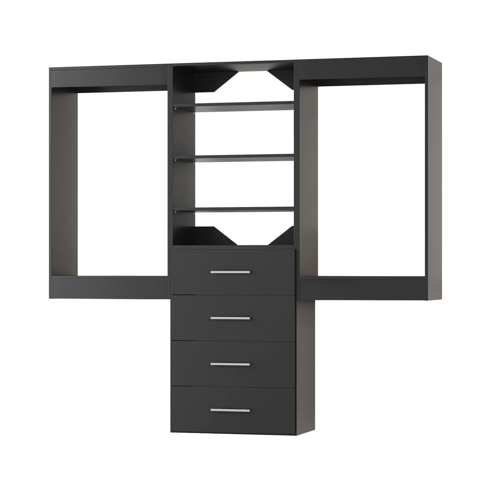Alt View 5. Roomtec - Roomtec 90 in Black Modular Closet System Unit-Customizable Wall Mounted Walk-In Closets for Bedroom or Walk-in Closet - Black.